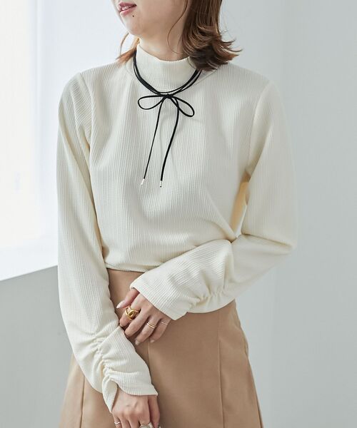MAJESTIC LEGON(マジェスティックレゴン)の「ショートブラウスセットトップス(Tシャツ/カットソー・レディース・ピンク/アイボリー/ブラック・MEDIUM)」の14枚目の写真