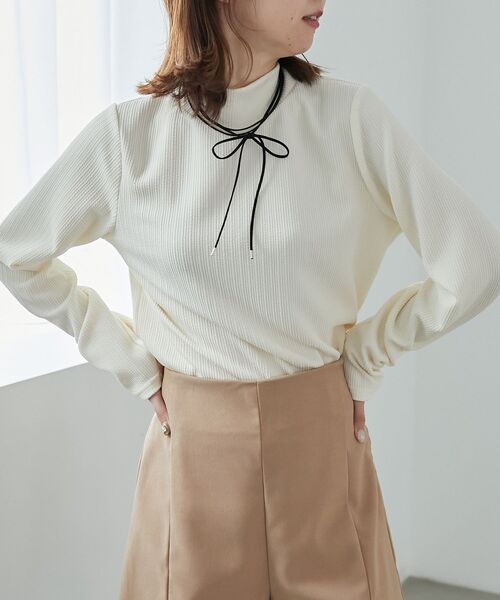 MAJESTIC LEGON(マジェスティックレゴン)の「ショートブラウスセットトップス(Tシャツ/カットソー・レディース・ピンク/アイボリー/ブラック・MEDIUM)」の15枚目の写真