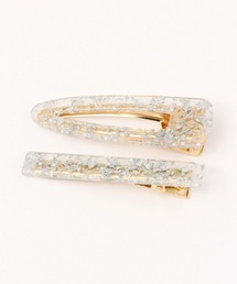 LAKOLE | クリア箔ヘアクリップ2点セット / 988883(バレッタ/ヘアクリップ)