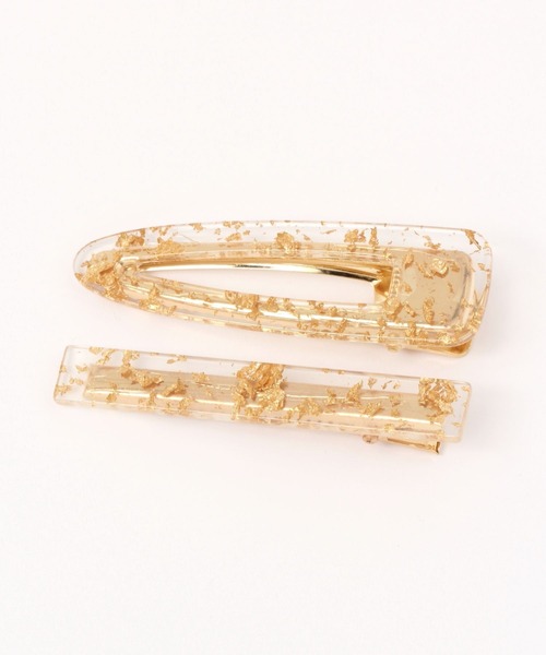 LAKOLE（ラコレ）の「クリア箔ヘアクリップ2点セット / 988883（バレッタ/ヘアクリップ・レディース・その他2/その他1・FREE）」の2枚目の写真