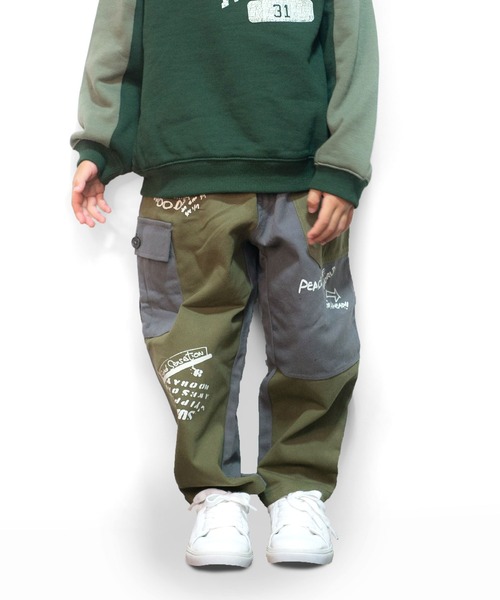 SKAPE(エスケープ)の「リメイクカーゴパンツ(カーゴパンツ・キッズ・グリーン/ベージュ・100cm/110cm/120cm/130cm/90cm)」の2枚目の写真