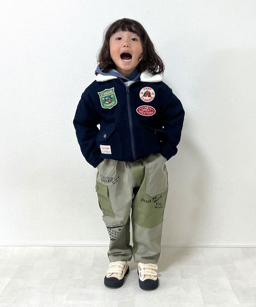 SKAPE(エスケープ)の「リメイクカーゴパンツ(カーゴパンツ・キッズ・グリーン/ベージュ・100cm/110cm/120cm/130cm/90cm)」の7枚目の写真