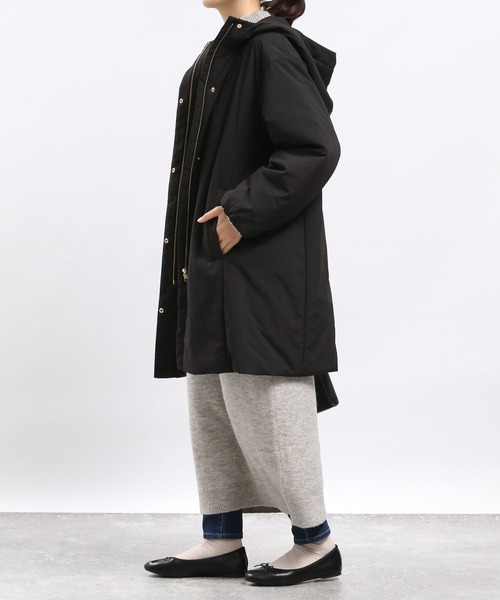 GLOBAL WORK Smile Seed Store（グローバルワーク スマイルシードストア）の「エアサーマルコート/704197（その他アウター・レディース・ブラック/アイボリー・MEDIUM/X-LARGE/SMALL/LARGE）」の12枚目の写真