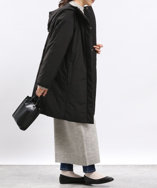 GLOBAL WORK Smile Seed Store（グローバルワーク スマイルシードストア）の「エアサーマルコート/704197（その他アウター・レディース・ブラック/アイボリー・MEDIUM/X-LARGE/SMALL/LARGE）」の14枚目の写真