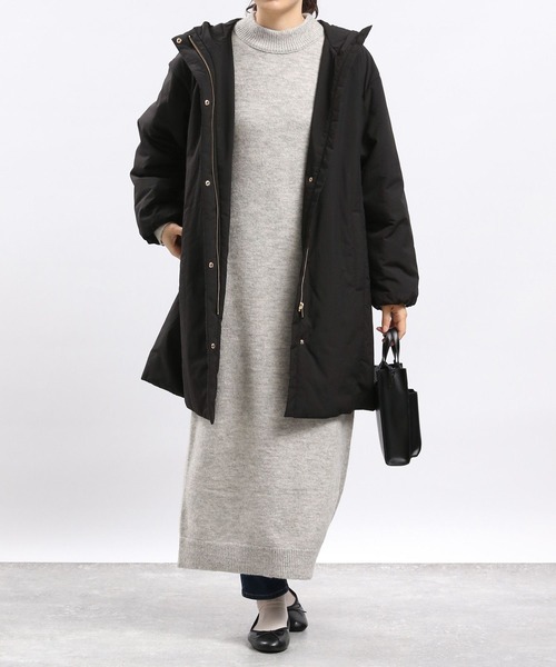 GLOBAL WORK Smile Seed Store（グローバルワーク スマイルシードストア）の「エアサーマルコート/704197（その他アウター・レディース・ブラック/アイボリー・MEDIUM/X-LARGE/SMALL/LARGE）」の15枚目の写真