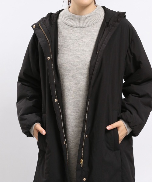 GLOBAL WORK Smile Seed Store（グローバルワーク スマイルシードストア）の「エアサーマルコート/704197（その他アウター・レディース・ブラック/アイボリー・MEDIUM/X-LARGE/SMALL/LARGE）」の21枚目の写真