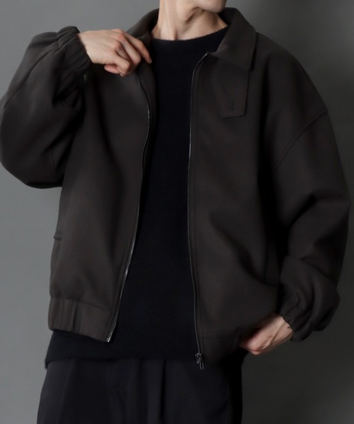 セール】wool like over size dolman sleeve blouson/ウールライク 