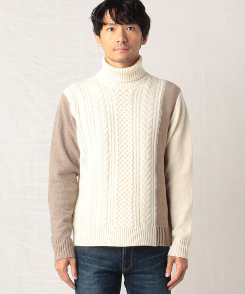 COMME CA MEN（コムサメン）の「ケーブル ブロッキングニット（ニット 