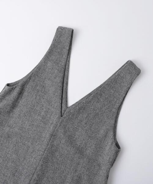 coen（コーエン）の「ウールMIXホームスパンVネックジャンパースカート（ジャンパースカート・レディース・ブラック/グレー・M/L）」の13枚目の写真