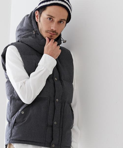 green label relaxing（グリーンレーベルリラクシング）の「TAS/FLAN HOOD ダウンベスト◆（ダウンベスト・メンズ・グレー/ネイビー・MEDIUM/LARGE/X-LARGE/SMALL）」の2枚目の写真