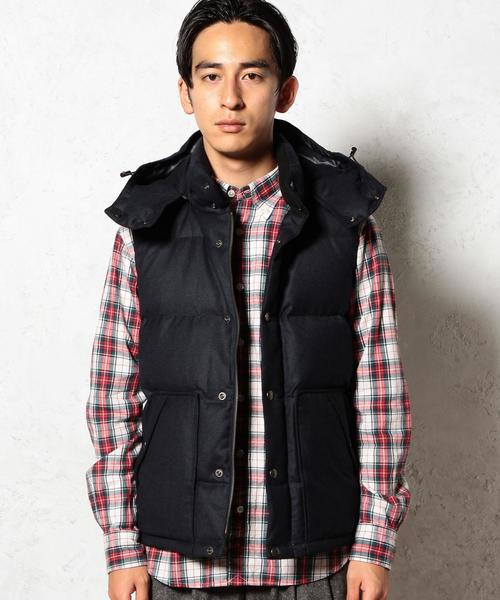 green label relaxing（グリーンレーベルリラクシング）の「TAS/FLAN HOOD ダウンベスト◆（ダウンベスト・メンズ・グレー/ネイビー・MEDIUM/LARGE/X-LARGE/SMALL）」の9枚目の写真