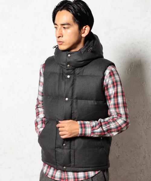 green label relaxing（グリーンレーベルリラクシング）の「TAS/FLAN HOOD ダウンベスト◆（ダウンベスト・メンズ・グレー/ネイビー・MEDIUM/LARGE/X-LARGE/SMALL）」の13枚目の写真