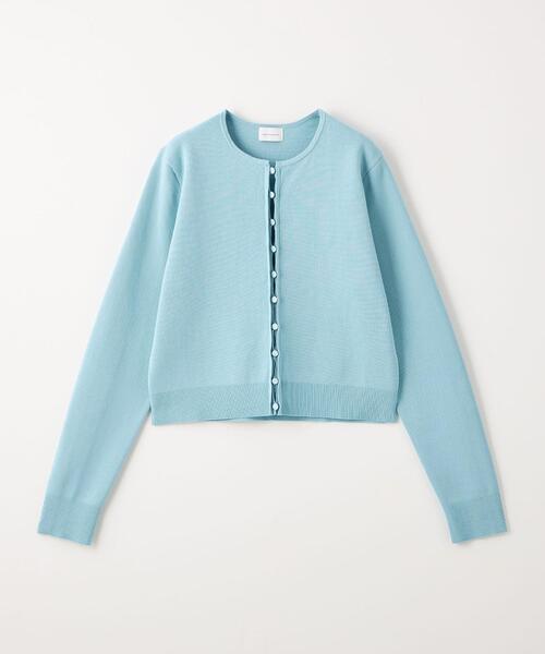 green label relaxing（グリーンレーベルリラクシング）の「フォルム コンパクト カーディガン -ウォッシャブル-（カーディガン/ボレロ・レディース・ライトブルー/ダークグレー/レッド・FREE）」の12枚目の写真