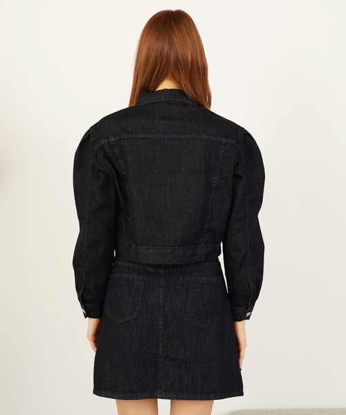 Chick(チック)の「▲DENIM JACKET+DENIM MINI SKIRT Set Up / デニムジャケット+デニムスカート セットアップ(セットアップ・レディース・ブルー/ブラック・S/L/M)」の4枚目の写真