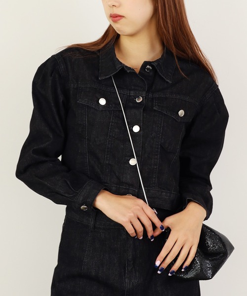 Chick(チック)の「▲DENIM JACKET+DENIM MINI SKIRT Set Up / デニムジャケット+デニムスカート セットアップ(セットアップ・レディース・ブルー/ブラック・S/L/M)」の12枚目の写真