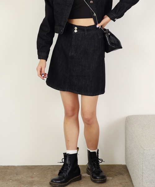 Chick(チック)の「▲DENIM JACKET+DENIM MINI SKIRT Set Up / デニムジャケット+デニムスカート セットアップ(セットアップ・レディース・ブルー/ブラック・S/L/M)」の22枚目の写真