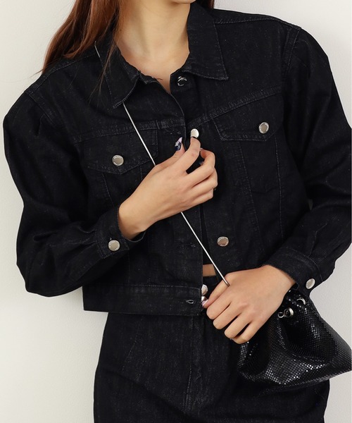 Chick(チック)の「▲DENIM JACKET+DENIM MINI SKIRT Set Up / デニムジャケット+デニムスカート セットアップ(セットアップ・レディース・ブルー/ブラック・S/L/M)」の21枚目の写真