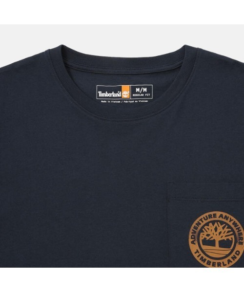 【Timberland】ポケット ロゴ 半袖 Tシャツ ネイビー / 送料無料 Timberland（ティンバーランド）の「メンズ 半袖 グラフィック