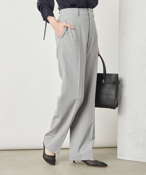 NOLLEY’S Sophi（ノーリーズソフィ）の「《セットアップ対応》ウォッシャブルトロセミワイドパンツ（その他パンツ・レディース・ライトグレー/ブラック・36/38）」の10枚目の写真