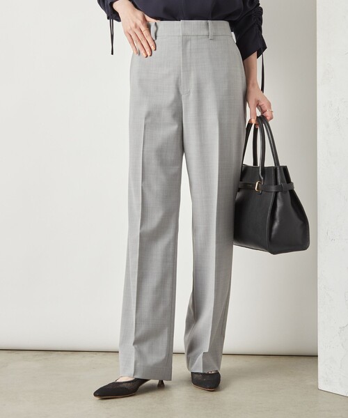 NOLLEY’S Sophi（ノーリーズソフィ）の「《セットアップ対応》ウォッシャブルトロセミワイドパンツ（その他パンツ・レディース・ライトグレー/ブラック・36/38）」の12枚目の写真