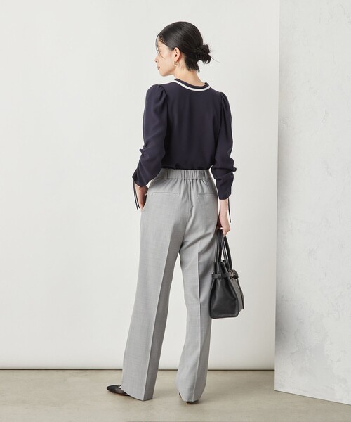 NOLLEY’S Sophi（ノーリーズソフィ）の「《セットアップ対応》ウォッシャブルトロセミワイドパンツ（その他パンツ・レディース・ライトグレー/ブラック・36/38）」の15枚目の写真