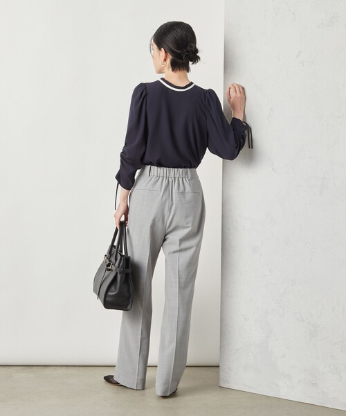 NOLLEY’S Sophi（ノーリーズソフィ）の「《セットアップ対応》ウォッシャブルトロセミワイドパンツ（その他パンツ・レディース・ライトグレー/ブラック・36/38）」の19枚目の写真