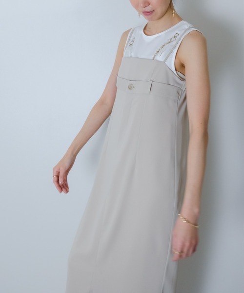 TEVALT（ヴァレット）の「ネックレストロンプルイユプリントワンピース（ワンピース・レディース・ブラック/オフホワイト・38）」の9枚目の写真