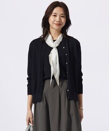 【洗える】BASIC HT-COTTON クルーネック カーディガン