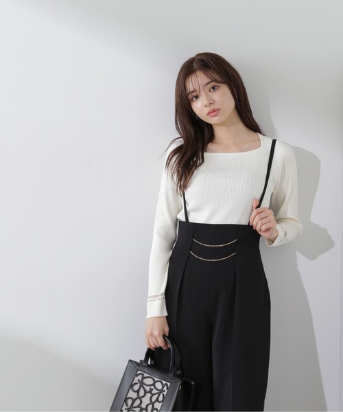 PROPORTION BODY DRESSING(プロポーションボディドレッシング)の「デコルテリブニット / 1214170204(ニット/セーター・レディース・ブラック/ホワイト系その他/ライトグリーン・FREE)」の21枚目の写真