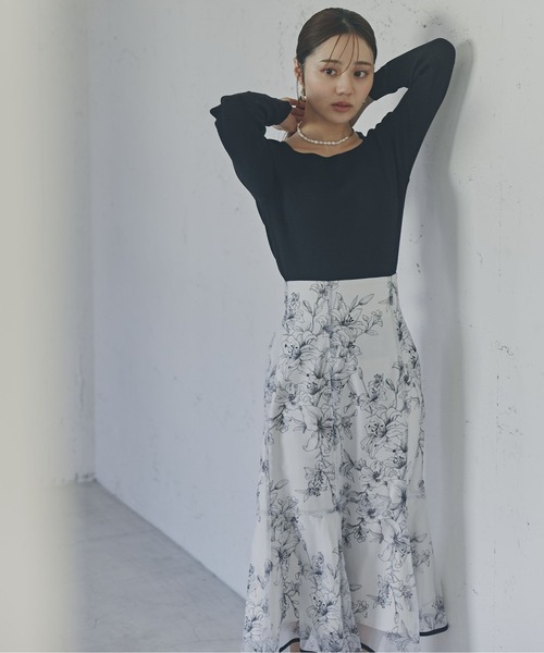 PROPORTION BODY DRESSING(プロポーションボディドレッシング)の「デコルテリブニット / 1214170204(ニット/セーター・レディース・ブラック/ホワイト系その他/ライトグリーン・FREE)」の7枚目の写真