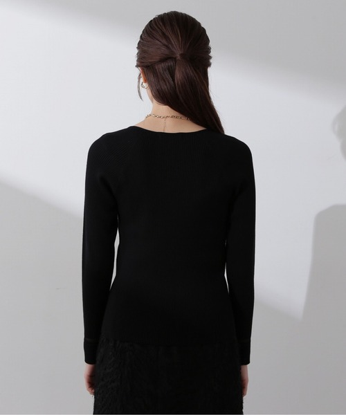 PROPORTION BODY DRESSING(プロポーションボディドレッシング)の「デコルテリブニット / 1214170204(ニット/セーター・レディース・ブラック/ホワイト系その他/ライトグリーン・FREE)」の17枚目の写真