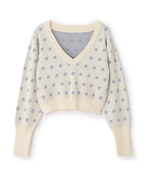 FREE'S MART（フリーズマート）の「◆総柄コンパクトロゴニット（ニット/セーター・レディース・ホワイト/ブラック・FREE）」の9枚目の写真