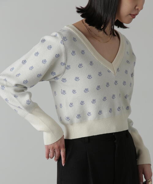 FREE'S MART（フリーズマート）の「◆総柄コンパクトロゴニット（ニット/セーター・レディース・ホワイト/ブラック・FREE）」の10枚目の写真