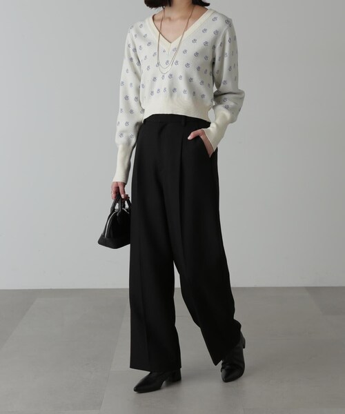 FREE'S MART（フリーズマート）の「◆総柄コンパクトロゴニット（ニット/セーター・レディース・ホワイト/ブラック・FREE）」の11枚目の写真