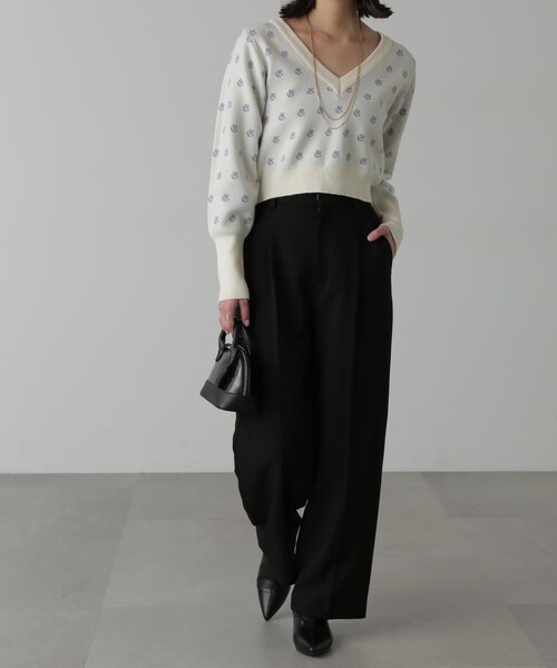 FREE'S MART（フリーズマート）の「◆総柄コンパクトロゴニット（ニット/セーター・レディース・ホワイト/ブラック・FREE）」の12枚目の写真