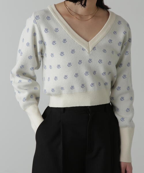 FREE'S MART（フリーズマート）の「◆総柄コンパクトロゴニット（ニット/セーター・レディース・ホワイト/ブラック・FREE）」の14枚目の写真