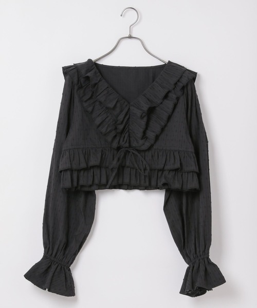 Heather(ヘザー)の「アソートフリルブラウス 109081(シャツ/ブラウス・レディース・ベージュ系その他/ブラック/オフホワイト・FREE)」の7枚目の写真