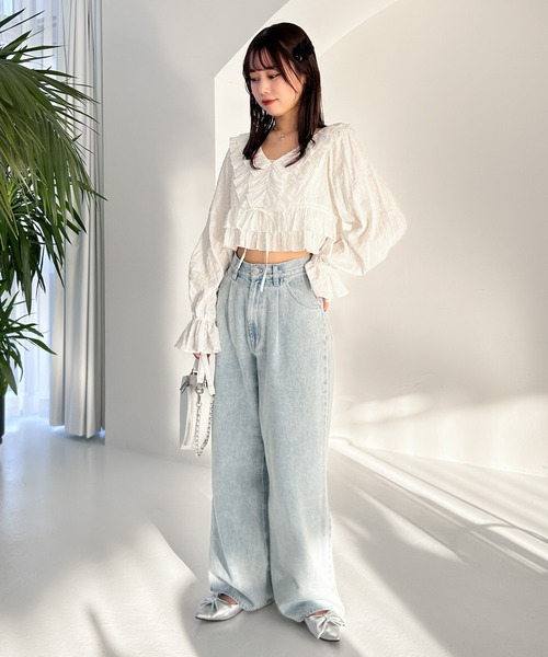 Heather(ヘザー)の「アソートフリルブラウス 109081(シャツ/ブラウス・レディース・ベージュ系その他/ブラック/オフホワイト・FREE)」の16枚目の写真