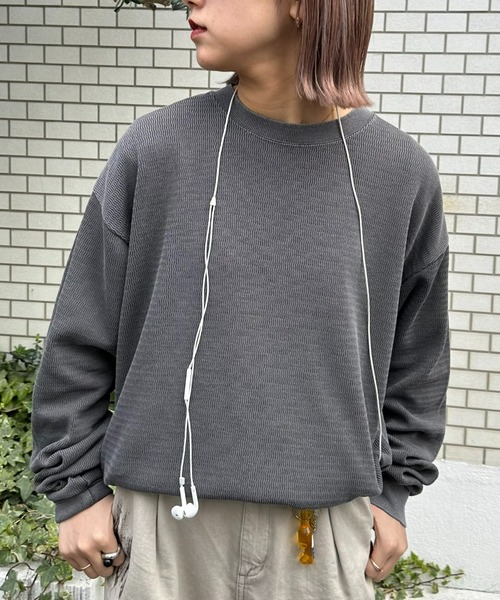 CIAOPANIC TYPY（チャオパニックティピー）の「ウェーブワッフルピグメントスウェット（スウェット・メンズ・サックスブルー/グレー/ピンク/チャコールグレー・MEDIUM/LARGE）」の5枚目の写真