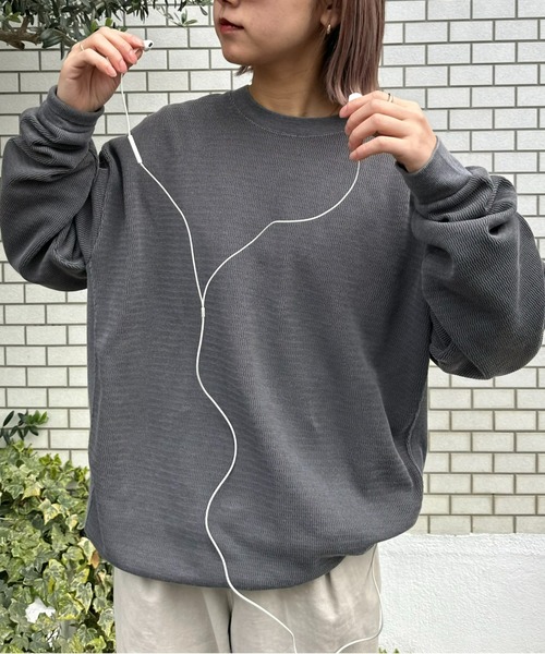 CIAOPANIC TYPY（チャオパニックティピー）の「ウェーブワッフルピグメントスウェット（スウェット・メンズ・サックスブルー/グレー/ピンク/チャコールグレー・MEDIUM/LARGE）」の6枚目の写真