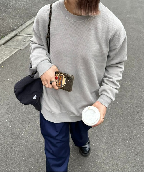 CIAOPANIC TYPY（チャオパニックティピー）の「ウェーブワッフルピグメントスウェット（スウェット・メンズ・サックスブルー/グレー/ピンク/チャコールグレー・MEDIUM/LARGE）」の9枚目の写真