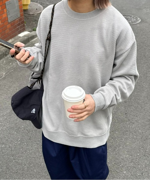 CIAOPANIC TYPY（チャオパニックティピー）の「ウェーブワッフルピグメントスウェット（スウェット・メンズ・サックスブルー/グレー/ピンク/チャコールグレー・MEDIUM/LARGE）」の13枚目の写真