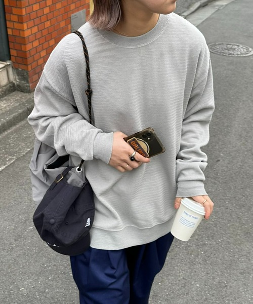 CIAOPANIC TYPY（チャオパニックティピー）の「ウェーブワッフルピグメントスウェット（スウェット・メンズ・サックスブルー/グレー/ピンク/チャコールグレー・MEDIUM/LARGE）」の11枚目の写真