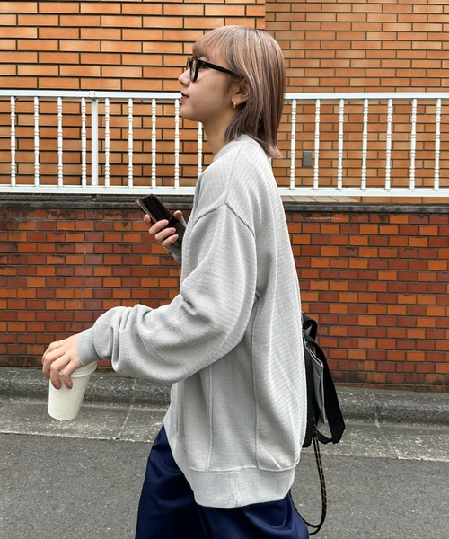 CIAOPANIC TYPY（チャオパニックティピー）の「ウェーブワッフルピグメントスウェット（スウェット・メンズ・サックスブルー/グレー/ピンク/チャコールグレー・MEDIUM/LARGE）」の15枚目の写真