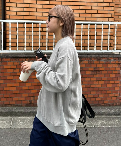 CIAOPANIC TYPY（チャオパニックティピー）の「ウェーブワッフルピグメントスウェット（スウェット・メンズ・サックスブルー/グレー/ピンク/チャコールグレー・MEDIUM/LARGE）」の16枚目の写真