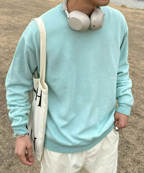 CIAOPANIC TYPY（チャオパニックティピー）の「ウェーブワッフルピグメントスウェット（スウェット・メンズ・サックスブルー/グレー/ピンク/チャコールグレー・MEDIUM/LARGE）」の21枚目の写真