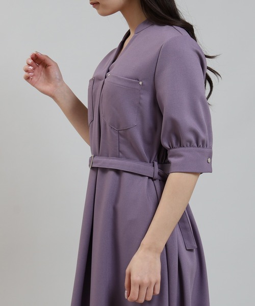 TRUDEA（トルディア）の「ベルト付きシルバースタッズワンピース