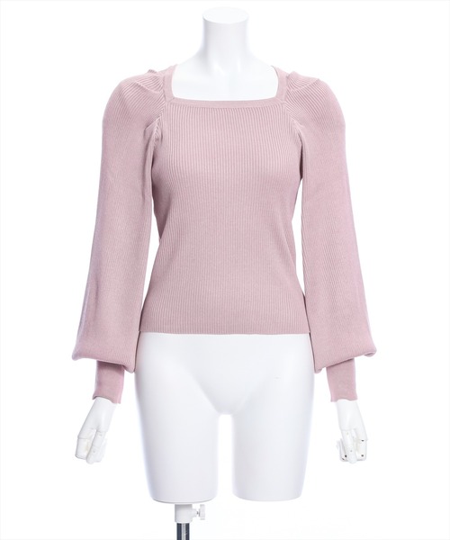 clear（クリア）の「スクエアネックリブニットトップス[オフィスカジュアル 着回し抜群 大人]≪再入荷≫（ニット/セーター・レディース・ピンク/グレー系その他/ブラック/オフホワイト・F）」の17枚目の写真
