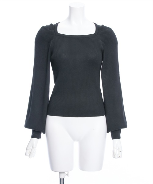 clear（クリア）の「スクエアネックリブニットトップス[オフィスカジュアル 着回し抜群 大人]≪再入荷≫（ニット/セーター・レディース・ピンク/グレー系その他/ブラック/オフホワイト・F）」の20枚目の写真