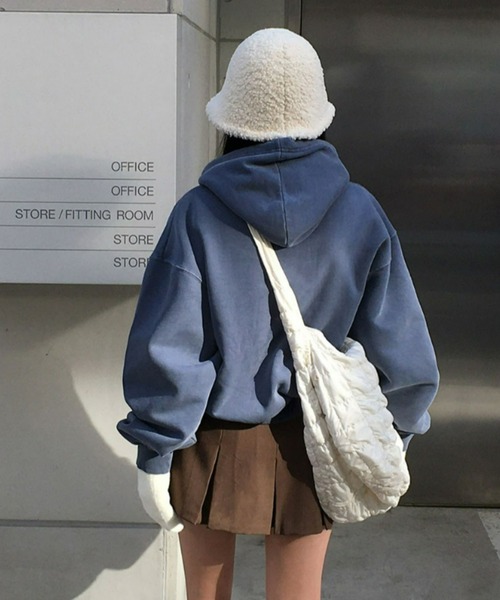 BEIDELLI（ベイデリー）の「[BELLIDE MADE] ビンテージピグメントクロップドフーディ（パーカー・レディース・グレー/ブルー/チャコールグレー・FREE）」の19枚目の写真